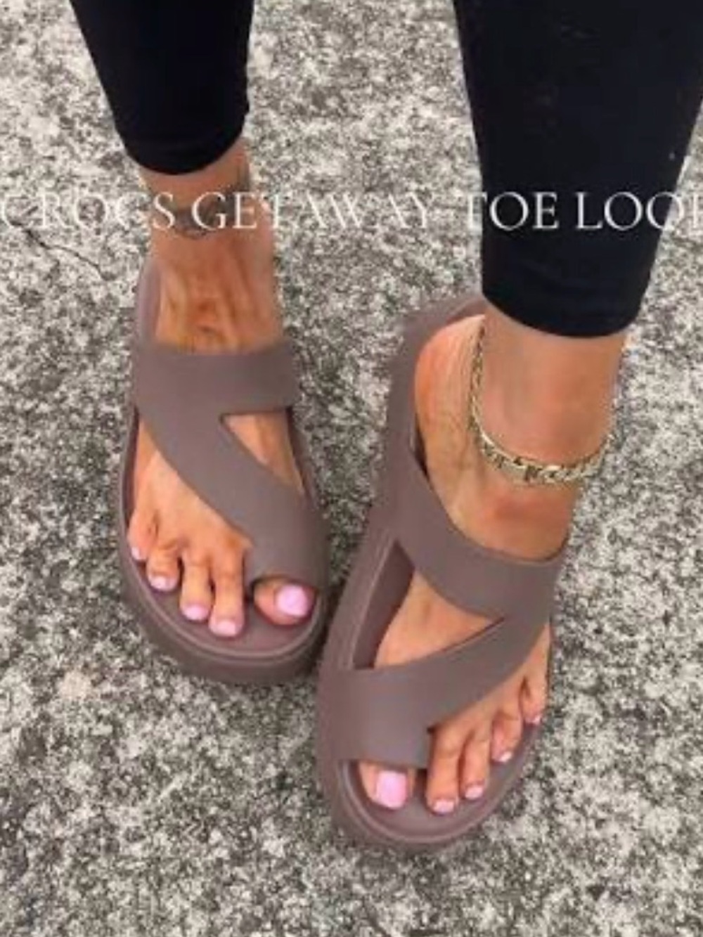 CROCS Women's Platform Slide Sandals - Mauve